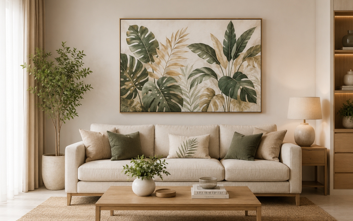 How to match wall art with furniture in a Malaysian living room