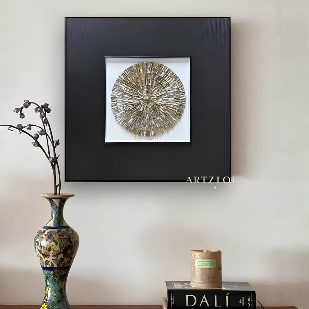 Round Stone Mosaic Wall Décor 50cm x 50cm textured wall art for modern home interior in Malaysia